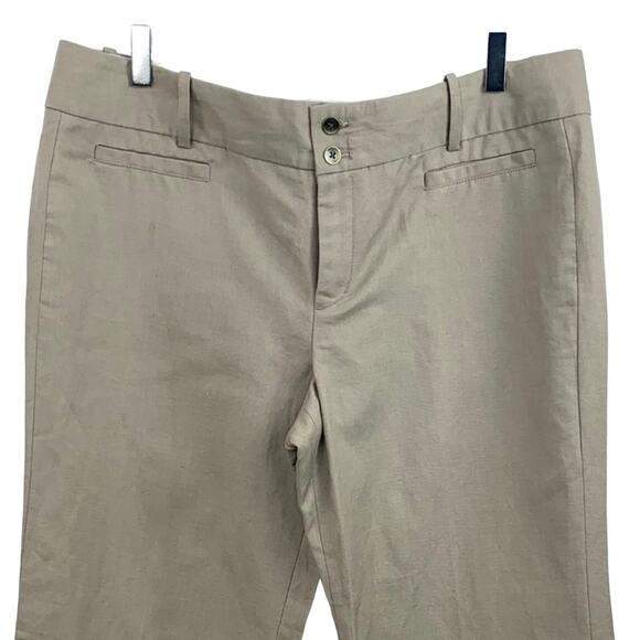 Calvin Klein Favorite Fit Boot Cut Linen Cotton Pants Classic Women's Size 14x31 - Picture 6 of 10